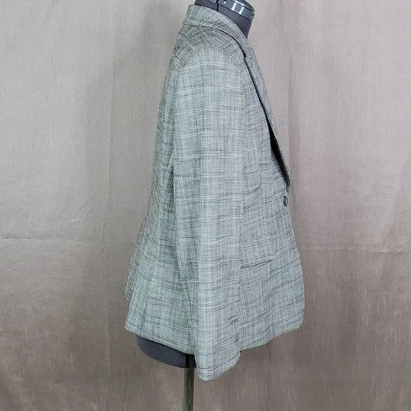 TAHARI ARTHUR S. LEVINE Pink and Black Plaid Suit Jacket 14 Petite - Picture 6 of 9